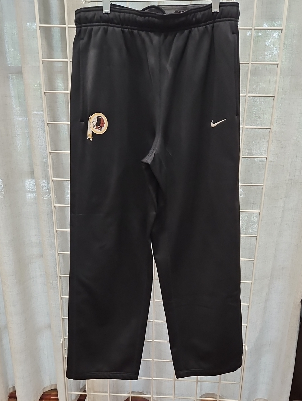 Nike Redskins Black Track Pants with White Swoosh and Team Patch